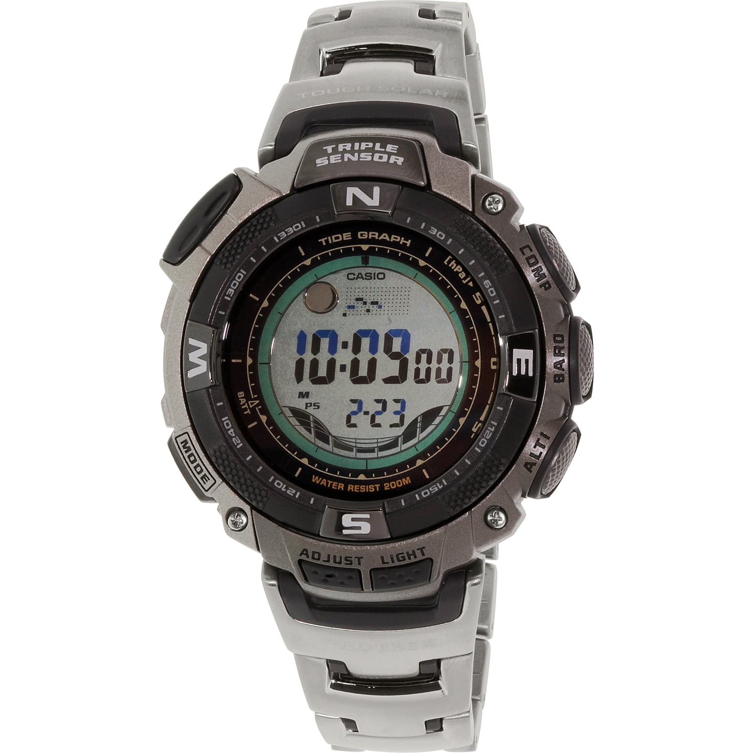 Casio Men's PAS400B5V "Pathfinder" Resin Fishing Watch With Brown