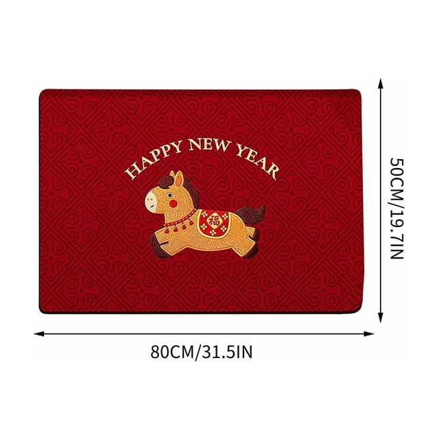 Festive Doormat, Horse Entrance Mat, Washable Door Mat for Entryway, Holiday Decoration Mat with Sturdy Backing, Suitable for Front Door, Back Door, Patio, Garage, and Porch Use