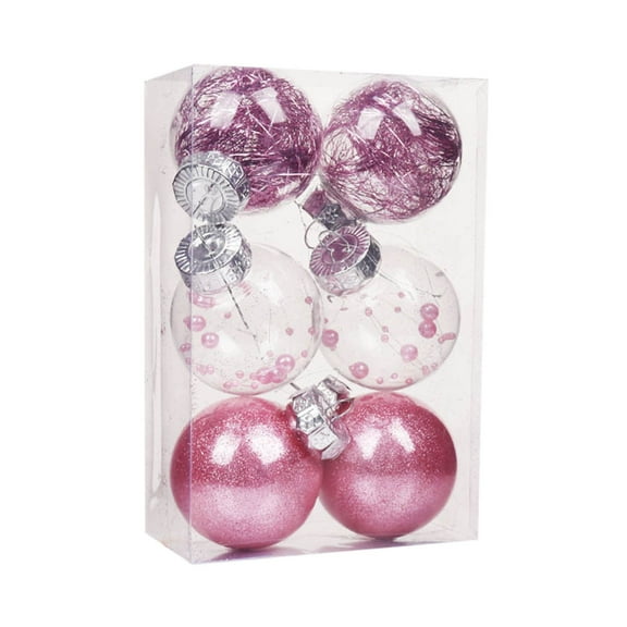 Moocorvic Clear Christmas Ball Ornaments, 6Pcs 2.4" Shatterproof Christmas Decorations Plastic Ornaments Hanging Decorative Balls Set for Xmas Tree for Party Wedding Home