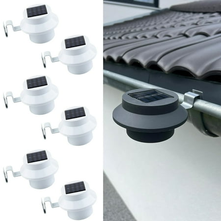 

BnGAJN Garden Lamps 6PCS Solar Light Lamp Powered Outdoor Garden Yard Wall LED Outdoor Solar Gutter LED Lights Solar Gutter Night Utility Light