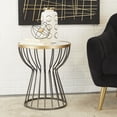 thumbnail image 2 of DecMode 18" x 21" Black Metal Accent Table with Mirrored Glass Top, 1-Piece, 2 of 9