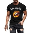 thumbnail image 3 of TaTaai T-Shirt Imprimé pour Hommes Manches Courtes Col Rond Ample Léger pour Printemps Été Sport Cadeau, 3 of 5