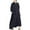 Black1, variant on Cotton Linen Maxi Dress for Women Short Sleeve Shirt Sundress Button down Lapel Casual Dresses