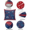 thumbnail image 5 of 4th of July Throw Pillow Covers 18x18 Set of 2 Patriotic Stars Fireworks Decorative Pillows Cushion Case Poppy Leaves Pillowcases Independence Day Throw Pillows for Couch Sofa Bedroom Garden Decor, 5 of 6