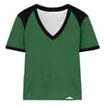 thumbnail image 5 of Dvprdro Womens Short Sleeve V Neck Tops Color Blocked Print Blouses Casual Summer T Shirts, 5 of 6