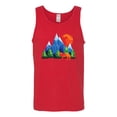 thumbnail image 2 of Neon Colorful California Bear Sunset Cali Redwoods | Mens Fashion Graphic Tank Top, Red, Medium, 2 of 4