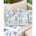 thumbnail image 6 of Blue Green Botanical Throw Pillow Cover 20 x 36 Inch Decorative Pillow Cover Retro Summer Watercolor Leaf Plant Lumbar Pillowcase Seasonal Rectangle Cushion Case for Couch Sofa Bed Living Room, 6 of 7