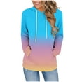 thumbnail image 3 of BXINGOHAI Hoodies for Women Lightweight Long Sleeve Sweatshirt Loose Fit Color Block Tunic Tops with Pockets Sky Blue M, 3 of 7