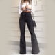 thumbnail image 1 of WILLBEST Pantalones Casuales para Mujer, Vaqueros Acampanados Lisos, Cintura Elástica, Dobladillo Inferior de Mezclilla, Pantalones elegantes para Uso Diario Chica, 1 of 6
