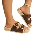 thumbnail image 4 of Women’s Clear Strap Buckle Slide Sandals, Comfortable Non-Slip Espadrille Platform Slippers for All-Day Wear, 36, 4 of 7
