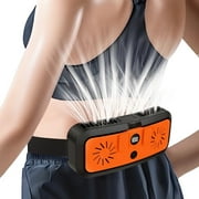 MUSICOZY Portable Cooling Waist Fan,Dual Head MIni Wearable Belt Clip on Fan,5200mAh Rechargeable 3 Speeds 6000RPM Strong Airflow Fans,Personal Travel Body Shirt Fans for Outdoor Work Camping Fishing