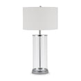 thumbnail image 1 of Henn&Hart 15" Clear Glass/Polished Nickel Metal/Glass/Fabric Table Lamp, 1 of 9