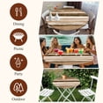 thumbnail image 7 of Brown Stripes Round Tablecloth, Fitted Table Cover with Elastic for 55"-60" Round Tables, Country Watercolors Gradient Texture Table Cloth Outdoor Indoor Dinning Party Waterproof Tablecloths, 7 of 7