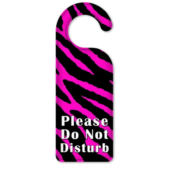 Do Not Disturb Door Knob Hanger Sign - Pink Zebra