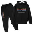 thumbnail image 1 of Trapstar Ensembles de Chandails à Capuchon pour Enfants Manches Longues Chandails Graphiques pour Garçons Filles Chandails Amples de Rue Trapstar Chandails + Pantalons de Survêtement Ensemble de 2 Chandails Classiques (Noir, 130), 1 of 4