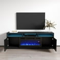 thumbnail image 4 of Reno BL05 Fireplace TV Stand for TVs up to 70", Modern High Gloss 63" Entertainment Center, Electric Fireplace TV Media Console with Storage Cabinets and LED Lights, 4 of 5