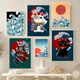 thumbnail image 4 of Póster retro japonés Ukiyoe, ola de Kanagawa, cartel de piratas de One Piece, Koi Cat Samurai, pintura en lienzo, impresiones artísticas, decoración de pared para el hogar, 4 of 5