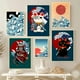 thumbnail image 4 of Póster retro japonés Ukiyoe, ola de Kanagawa, cartel de piratas de One Piece, Koi Cat Samurai, pintura en lienzo, impresiones artísticas, decoración de pared para el hogar, 4 of 5