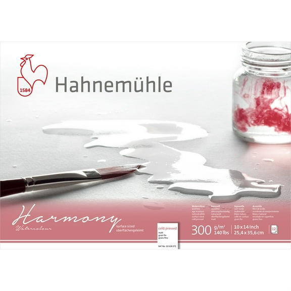 Hahnemuhle – Harmony Cold Pressed Watercolor Block – 12 Sheets 10 x 14 Inches