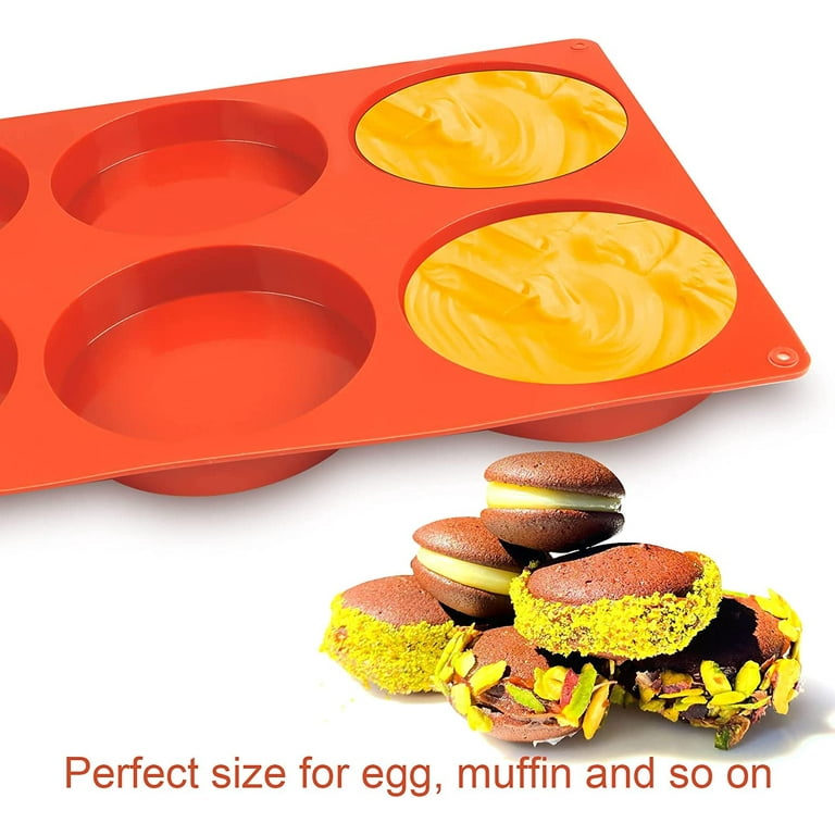 Pcs Large Silicone Molds for Baking,4 Inch Muffin Top Pan Egg