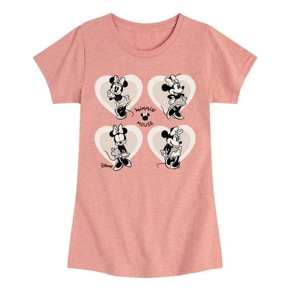 Disney - Mickey & Friends - Minnie Mouse - Sweet Innocent Poses - Toddler And Youth Girls Short Sleeve Graphic T-Shirt