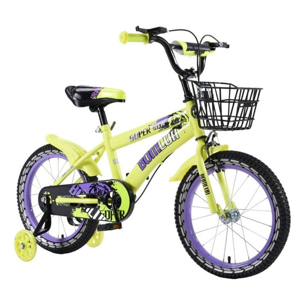 Bicicleta Para Niños Aeiou Portabotella Y Canastilla R20 Amarillo
