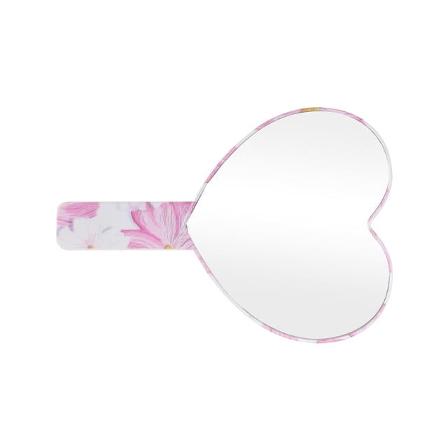 1 Pc Espejo Cosmético en Forma de Corazón para Mujeres para Salón de Belleza Viaje Rosa Blanco Espejo de Plástico de Aluminio