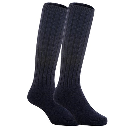 Baby Wool Socks - Lian Style Unisex Baby Children 1 Pair Knee-high Wool Boot Blend Socks Size 2-4Y (Navy)