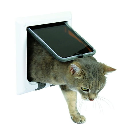 4 Way Locking Cat Door White Ideal For Cats By Trixie Pet