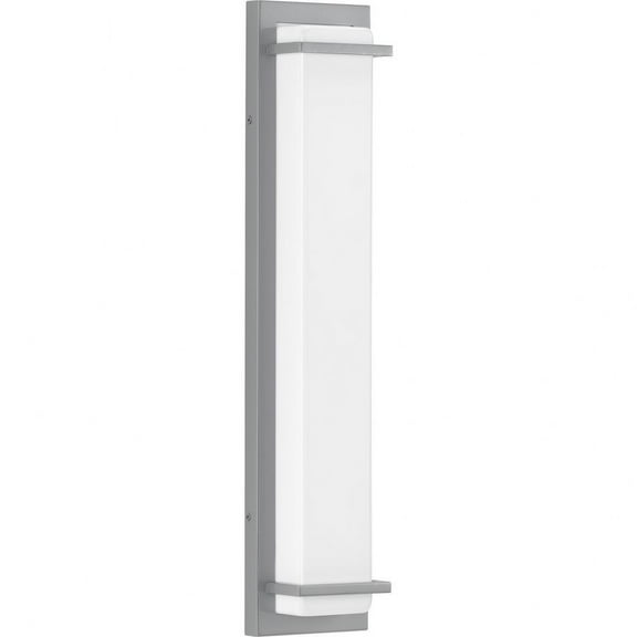 Progress Lighting Z-1080 Collection, 2-Light Outdoor LED Wall Sconce, Metallic Gray, Acrylic Shades