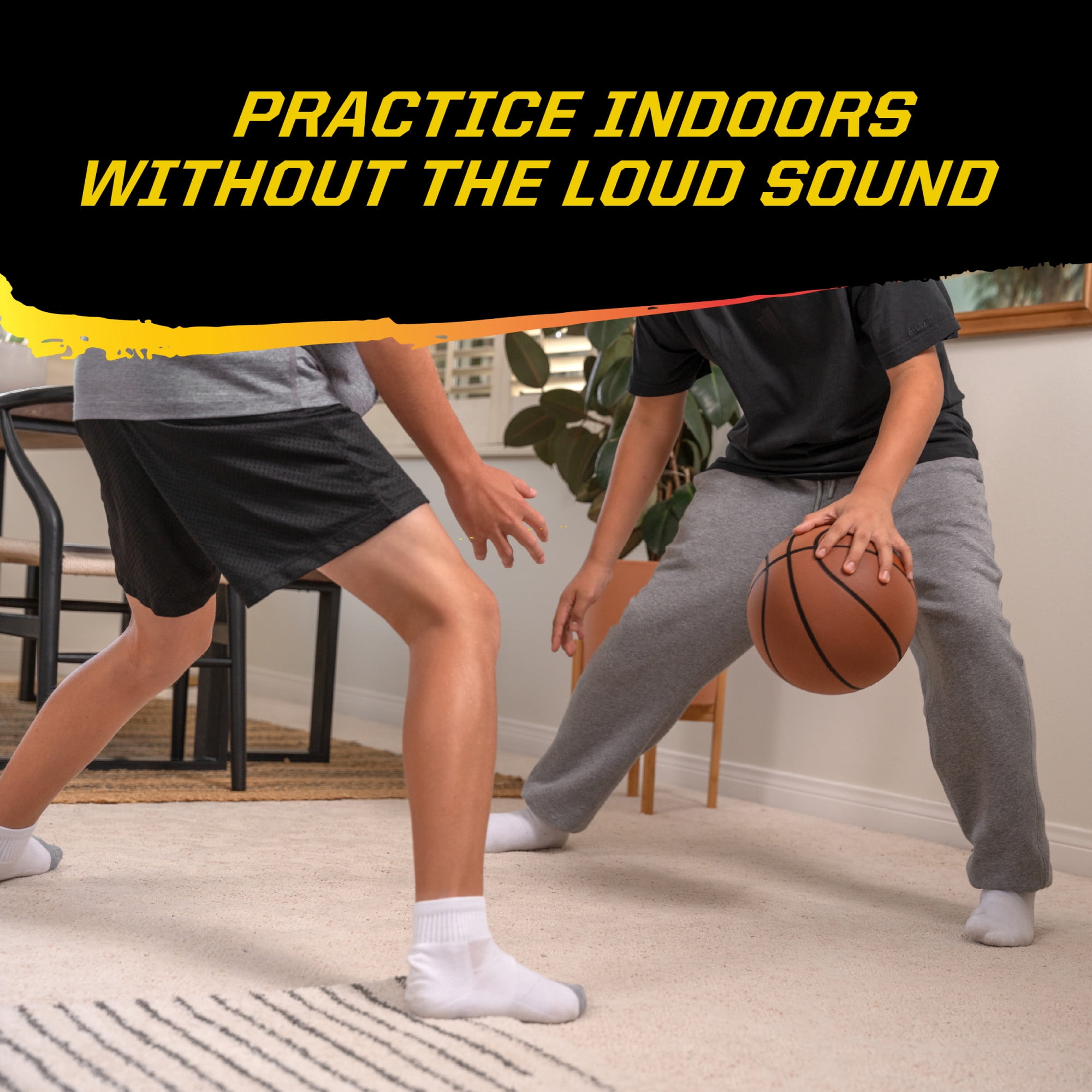 Bashhhketball Silent Indoor Basketball – Official Size 29.5" Foam Training Basketball for Home Dribbling Practice – Quiet, Durable, Lightweight Ball with Realistic Bounce and Game-Like Grip