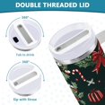 thumbnail image 3 of Yayeee 40oz Stainless Steel Tumbler with Straw and Handle Double-Wall Insulated Travel Water Bottle, Green Christmas, 3 of 8