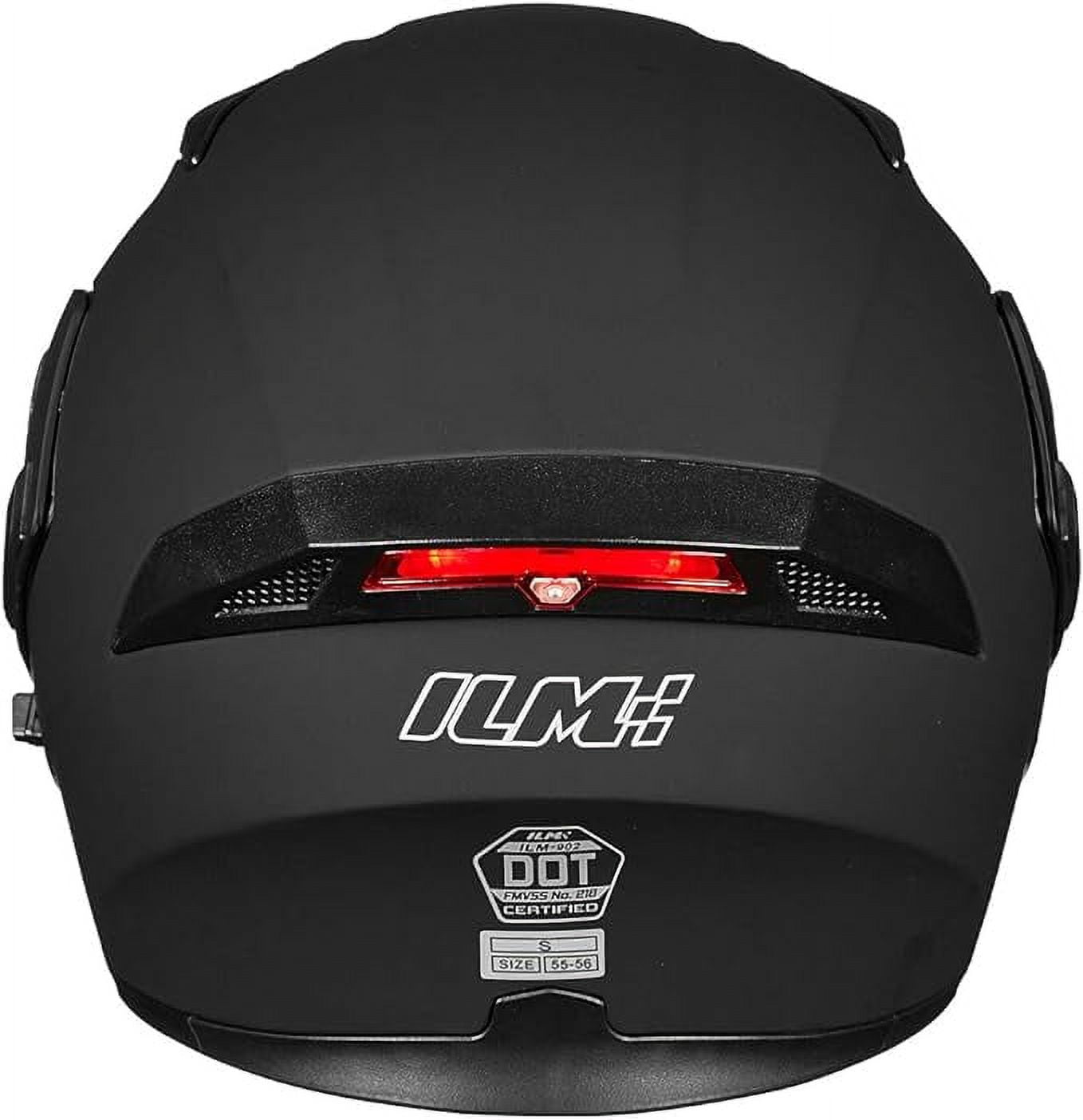 ILM 902 Black ABS Modular Full Face Helmet S, DOT Approved, Dual Visor Flip up