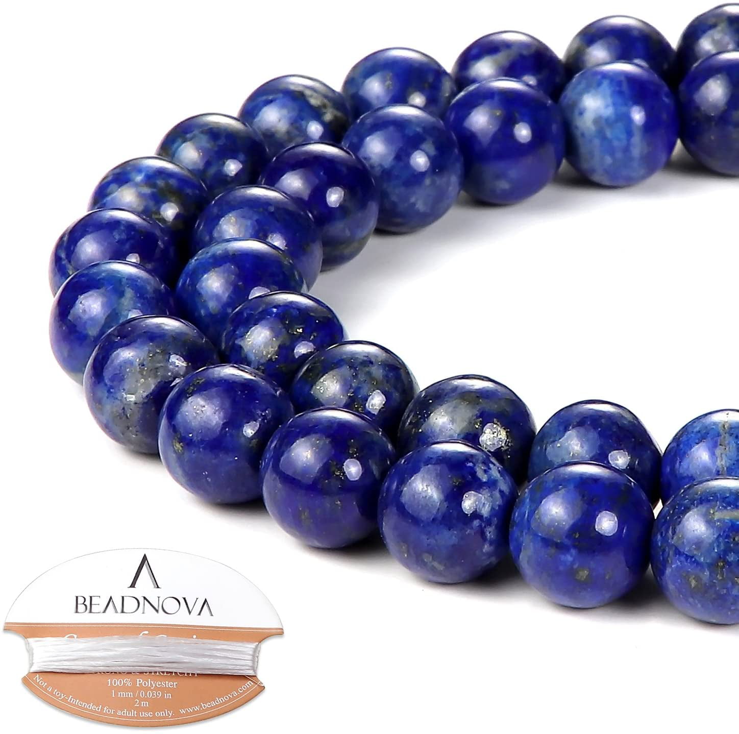 Blue Lapis Lazuli Gemstone Round Spacer Loose Beads For Jewelry Making 15" DIY