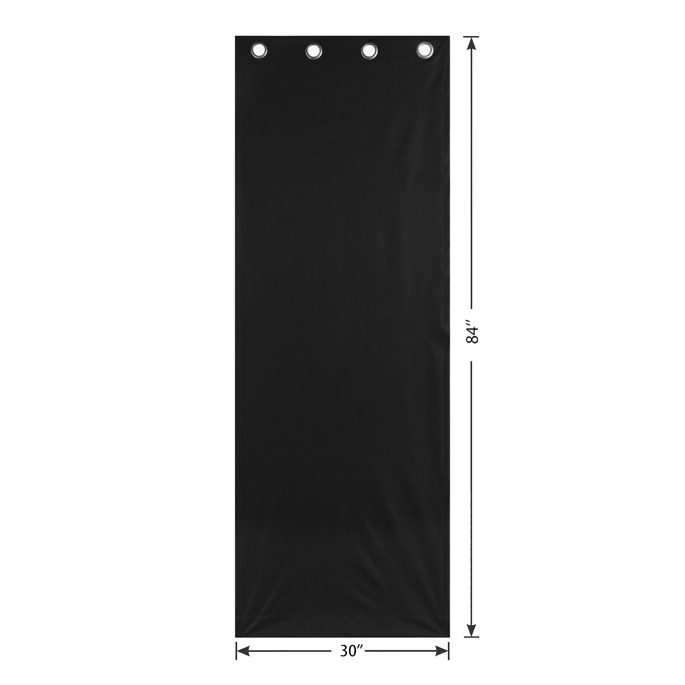 Mainstays Black Solid Blackout Grommet Curtain Panel Pair, Set of 2, 30" W x 84" L