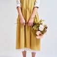 thumbnail image 5 of Retro Style Cross Back Apron for Women and Girls, Vintage Cute Pinafore Dress with Two Large Pockets, Cotton/Linen Blend for Gardening, Cooking, Baking, and Crafting, 5 of 5