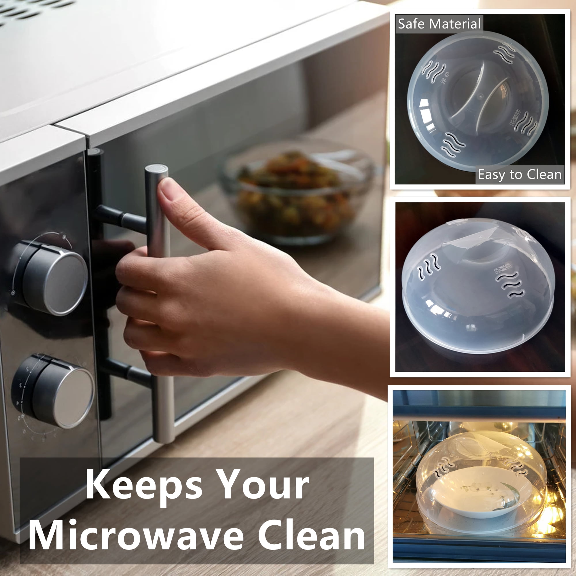 Hover Cover Magnetic Microwave Cover for Food Microwave Splatter Cover 11 12 Clear Microwave Plate Cover Dish Covers for Microwave O