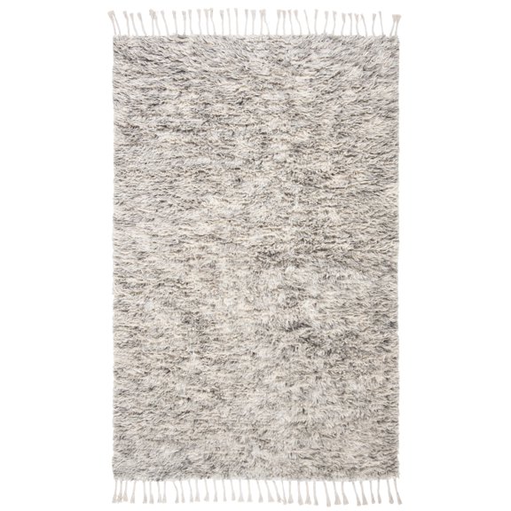 SAFAVIEH Casablanca Anglia Solid Wool Runner Rug, Silver, 2'3" x 8'
