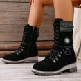 thumbnail image 2 of UngA Womens Combat Boots Ankle Boots Lace-Up Platform Lug Sole Women Boots Black,Size 6.5, 2 of 7