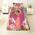 thumbnail image 3 of Erosebridal Cute Easter Bunnies Kid Twin Sheet Sets, Flower Floral Bedding, 3pcs, 3 of 5