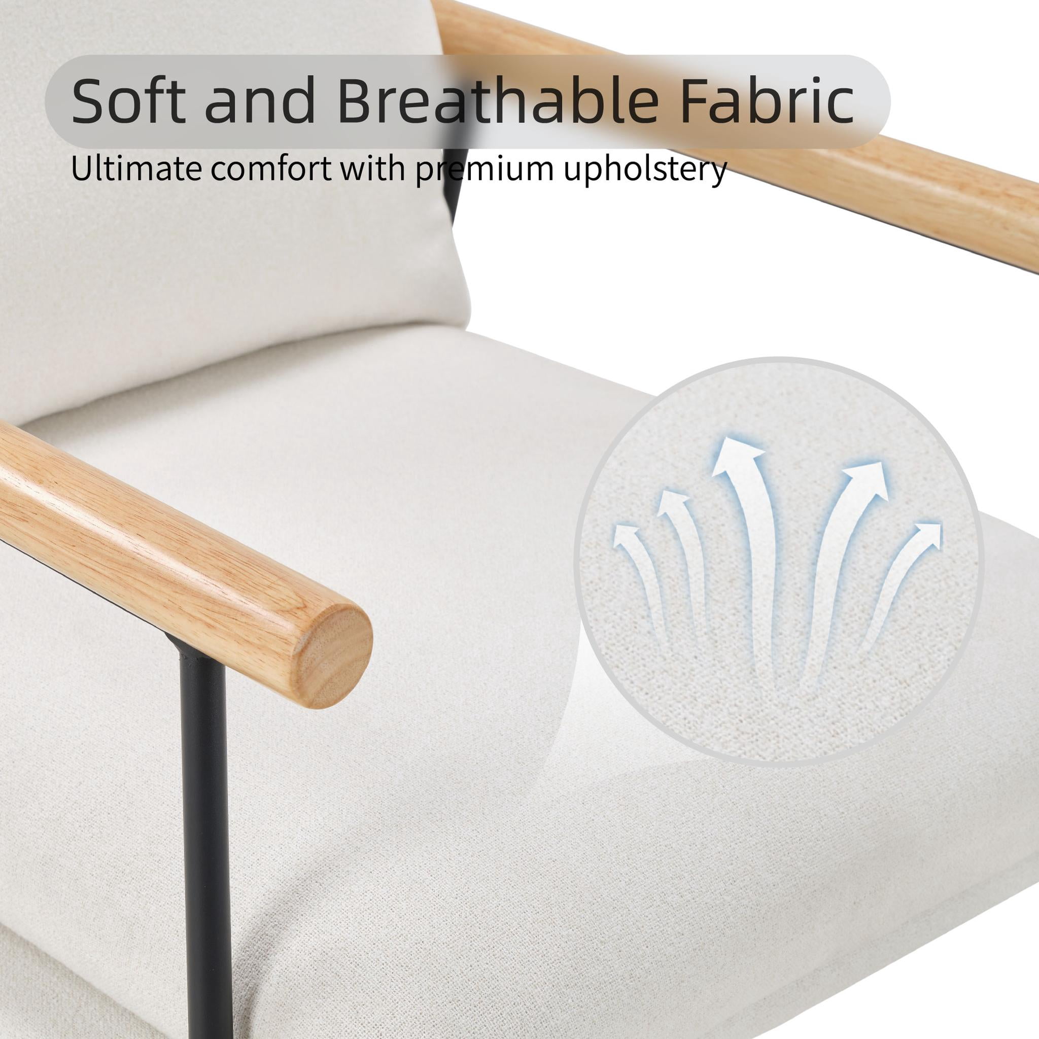 Howcool Sling Accent Chair, Comfy Vanity Chair with Removable Cushion and Storage Bag for Living Room, Bedroom, Office