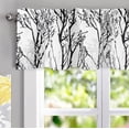 thumbnail image 2 of DriftAway Tree Branch Abstract Ink Printing Lined Thermal Insulated Window Curtain Valance Rod Pocket, 52" x 14" Plus 2" Header Black White, 2 of 7