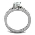 thumbnail image 3 of High polished (no plating) Stainless Steel Ring with AAA Grade CZ in Clear for Women Clear Stone Color Style TK2039 Size 10, 3 of 4