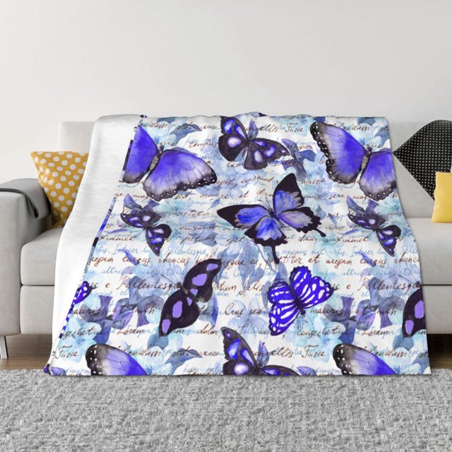 Fotbe Butterflies Manta de Franela con Estampado, Manta Ultrasuave para Cama, Sofá, Auto, Hipoalergénica y Antibolitas-40"x30"