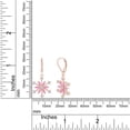 thumbnail image 4 of Marquise Cut Simulated Tourmaline & Round White Cubic Zirconia Snowflake Leverback Drop Dangle Earrings In 14k Rose Gold Over Sterling Silver For Womens Her, 4 of 5
