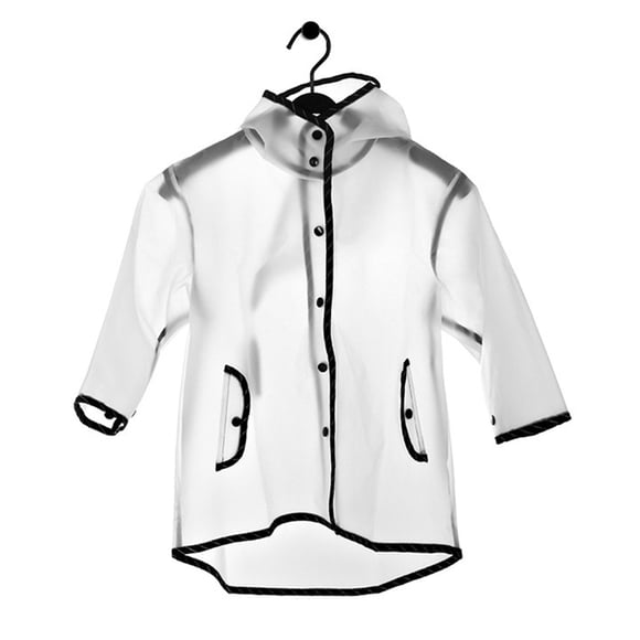 Injueey Chubasquero transparente EVA para niños, niño, niña, Poncho transparente con capucha, ropa impermeable Paraguas de lluvia transparente XXL