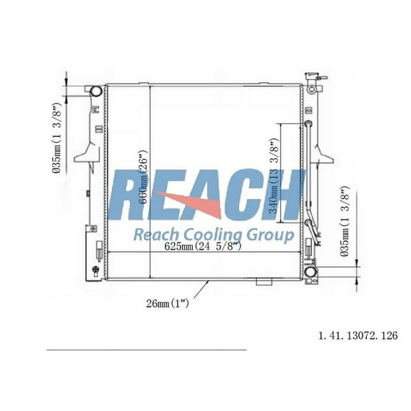 REACH 41-13072 Radiator for 11-09 Kia Borrego, Automotive Radiator Replacement Part