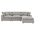 thumbnail image 4 of Modway Commix 4-Piece Upholstered Boucle Fabric Sectional Sofa in Light Gray, 4 of 5