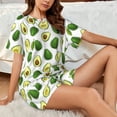 thumbnail image 4 of Bingfone Avocado1 Print Pajamas Sets for Women Soft Short-Sleeved Pjs with Lounge Shorts Two Piece Sleepwear, 4 of 5