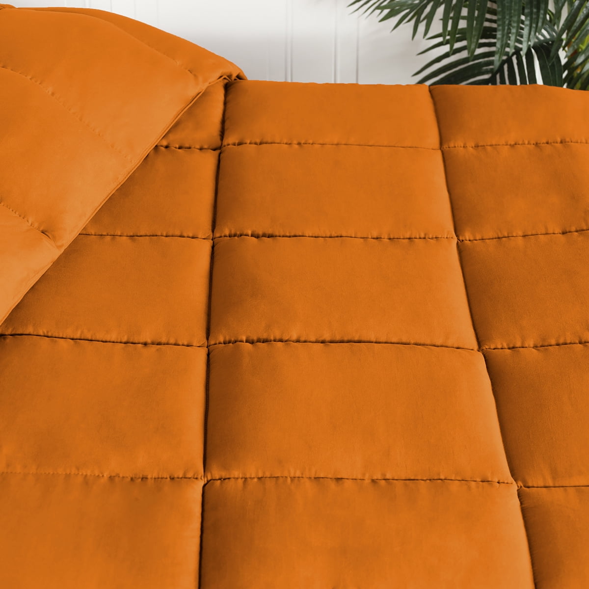 BNM Solid Comforter Down Alternative Bedding, Queen, Dusty Orange